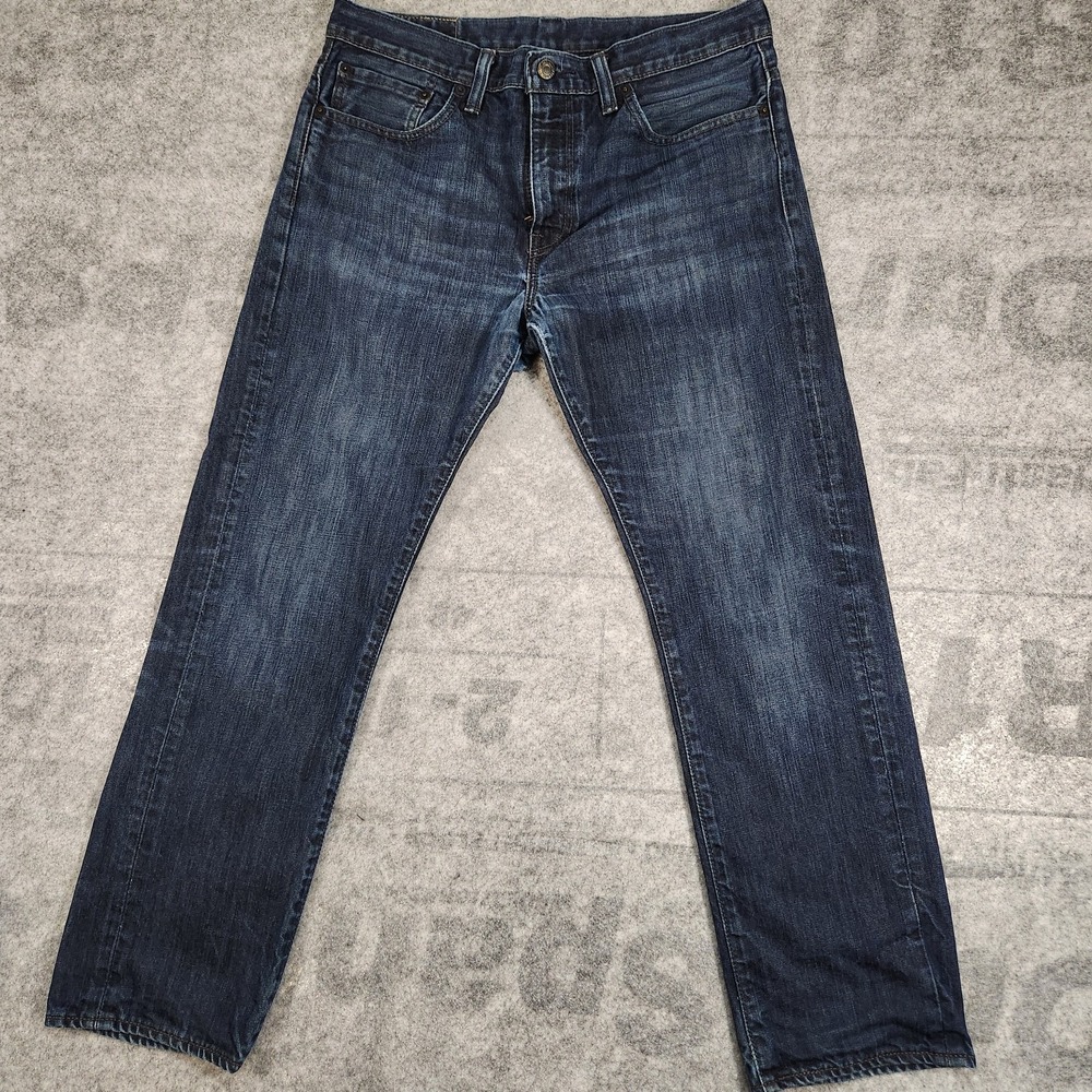 Levi Jeans Mens 34x30 Blue 513 Demin Regular Slim Straight